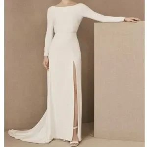 long white dress puff sleeves TDC Basha Tiered Puffy Sleeve Maxi Dress In White Embro